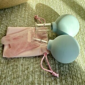 Facial Cupping Set with Gua Sha Rose Quartz Stone